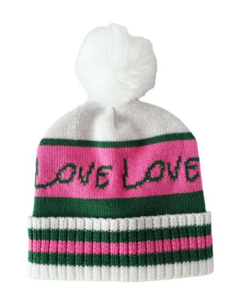 LOVE LOVE Tennis Beanie (Hand Knitted)