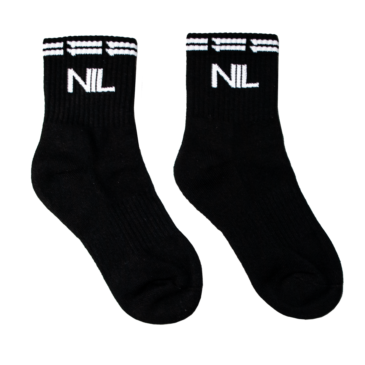 11NIL HALF CREW SOCKS - BLACK/WHITE