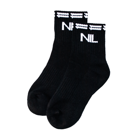 11NIL HALF CREW SOCKS - BLACK/WHITE