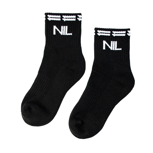 11NIL HALF CREW SOCKS - BLACK/WHITE