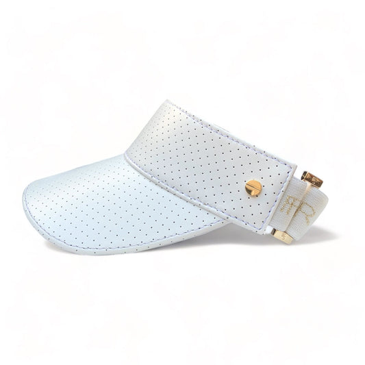The Leather Visor - White & Gold