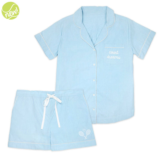 Ame & Lulu Women's Short Pajama Set: Court Dreams