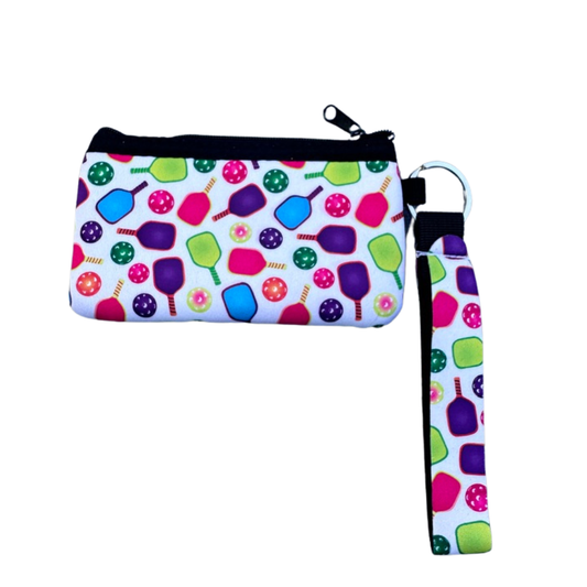Pickleball Credit Card Holder Zipper Wristlet