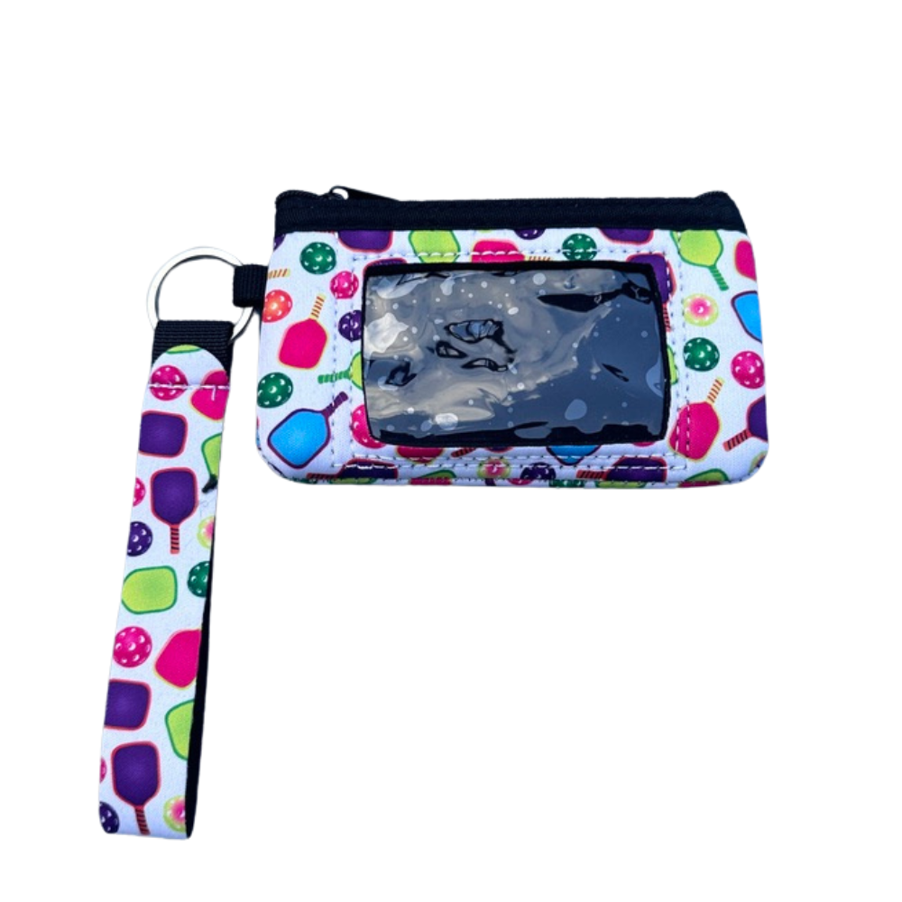 Pickleball Credit Card Holder Zipper Wristlet