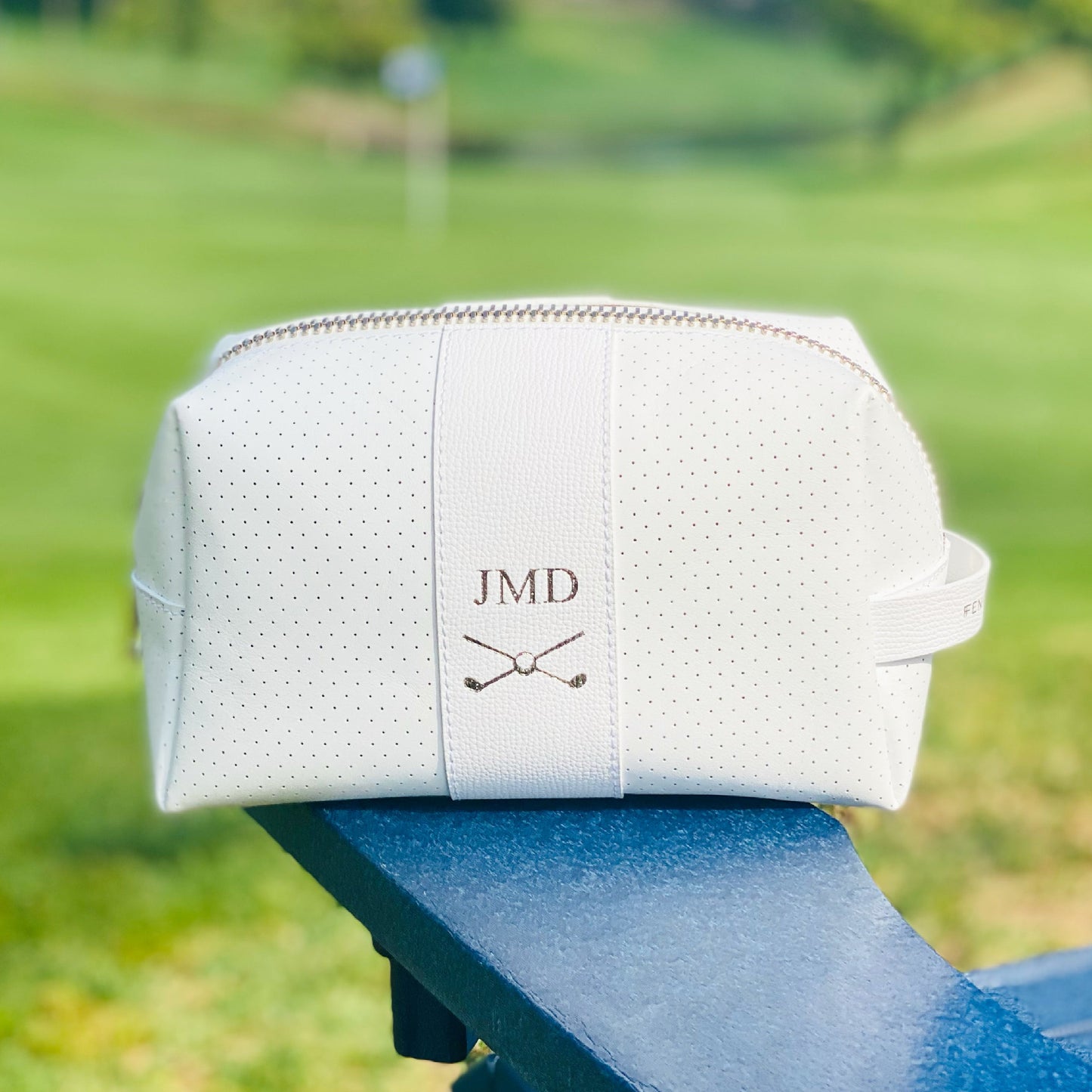 24/7 Bag - White Leather/Gold Zipper