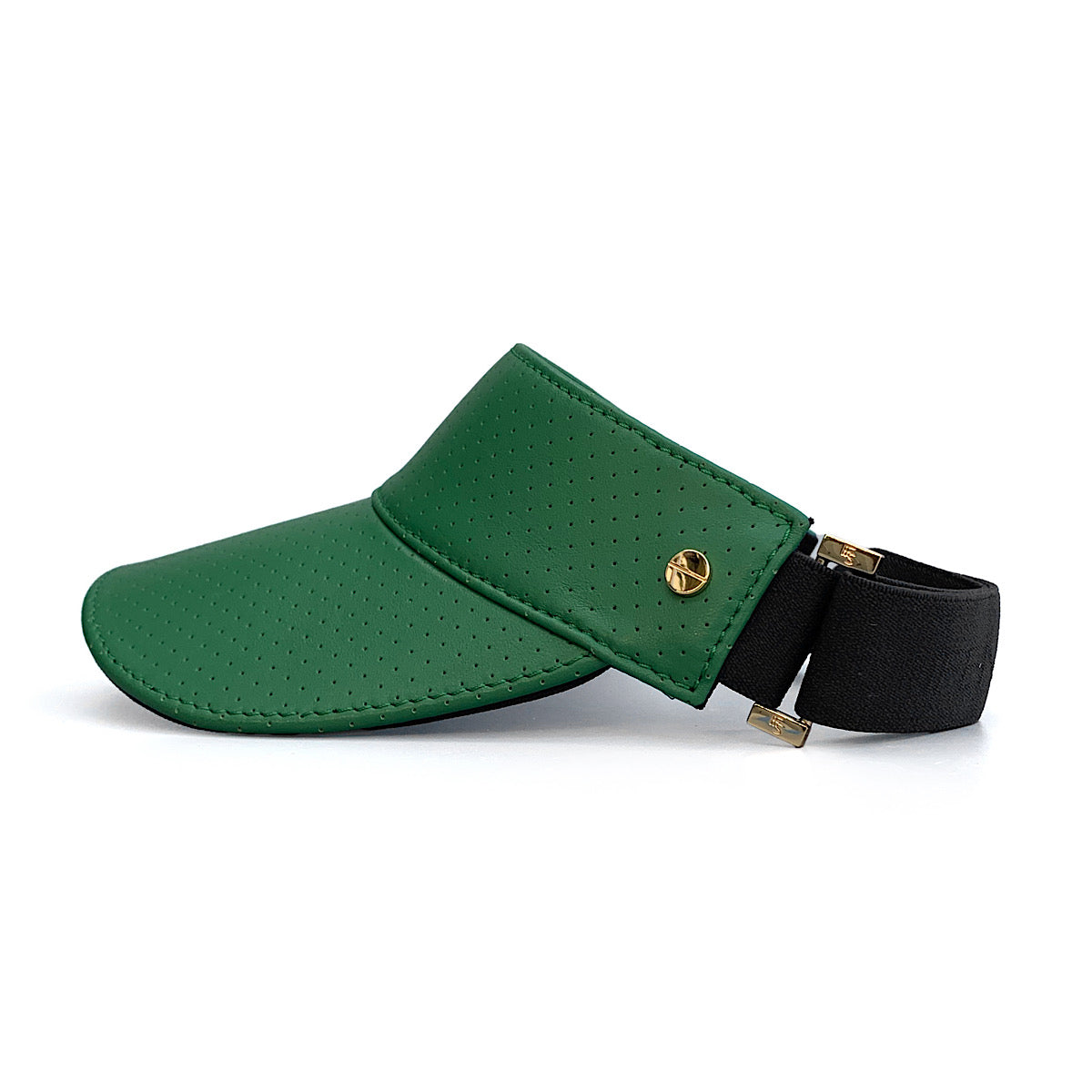 The Leather Visor - Court Green/Navy & Gold