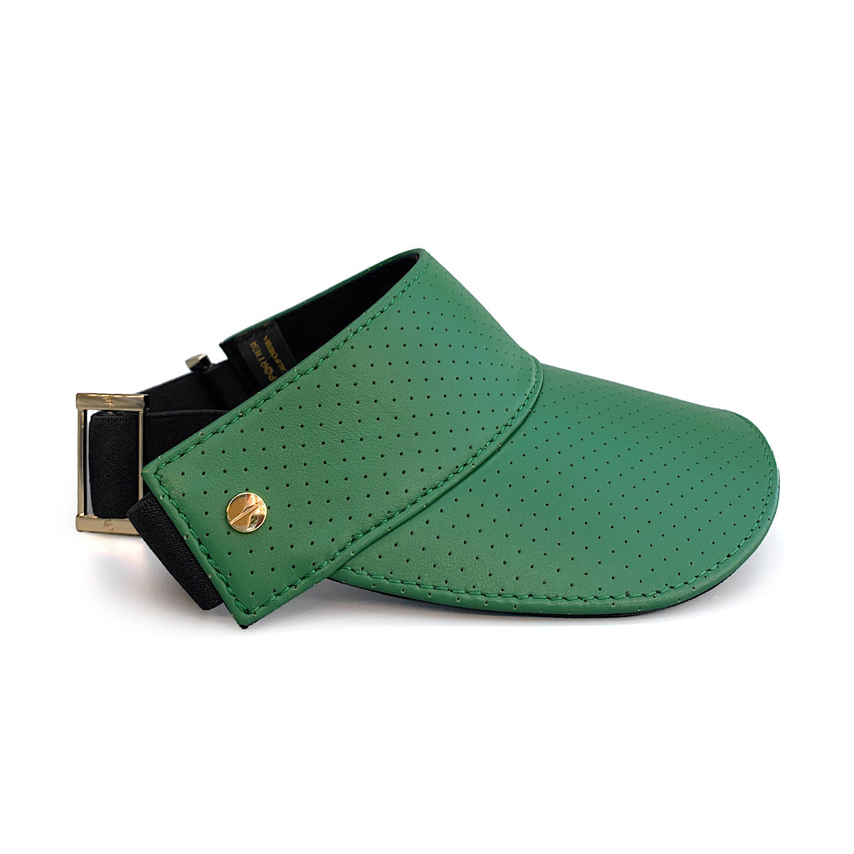 The Leather Visor - Court Green/Navy & Gold