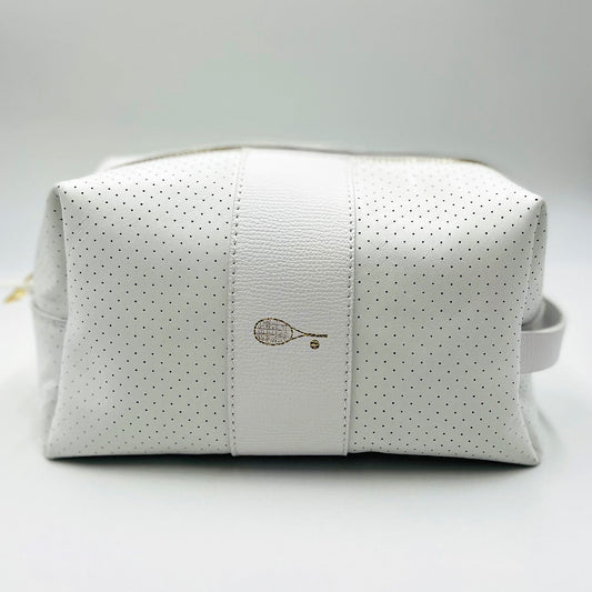 24/7 Bag - White Leather/Gold Zipper