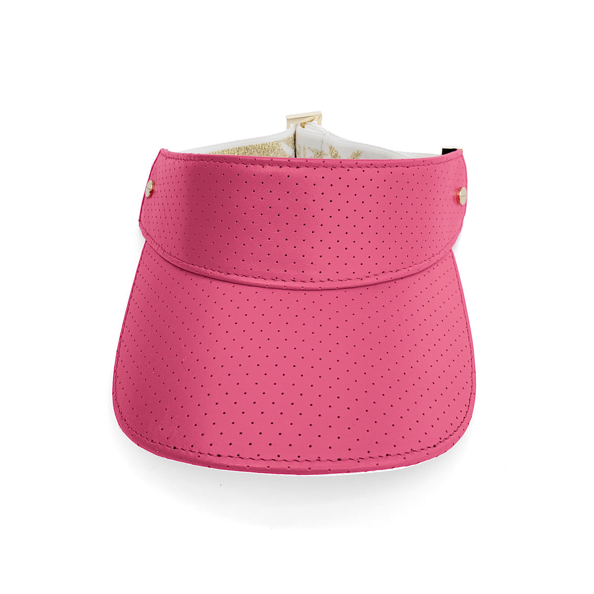 The Leather Visor - Flamingo Pink & Gold