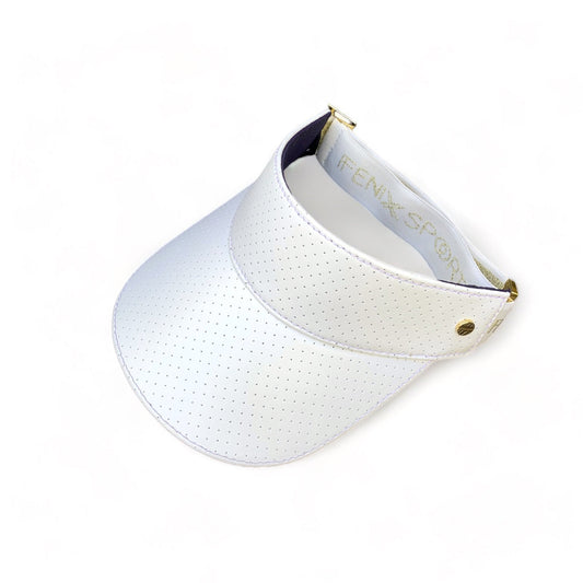 The Leather Visor - White & Gold