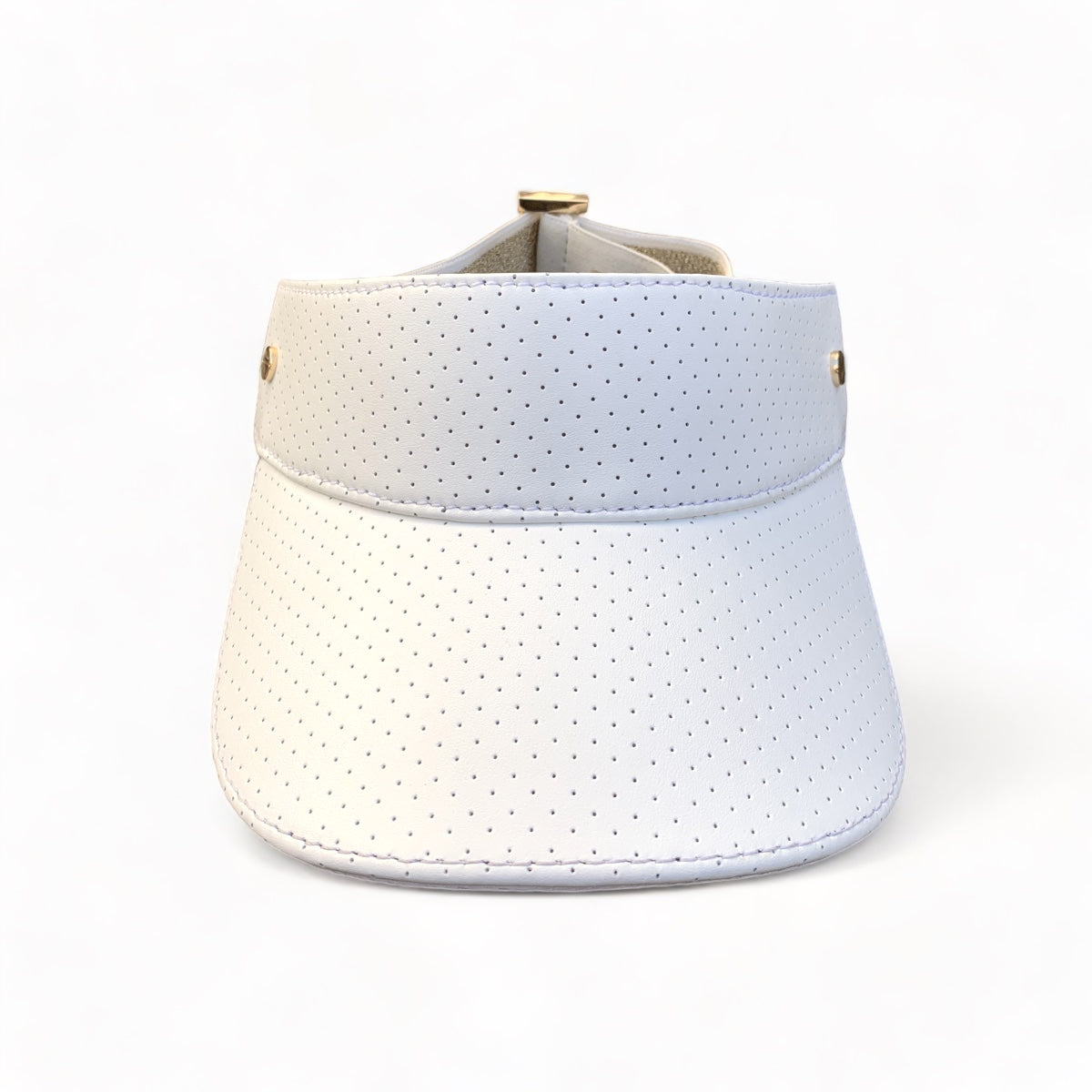 The Leather Visor - White & Gold