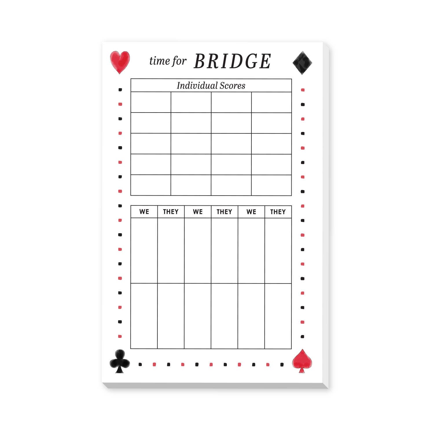 BRIDGE SCORE LARGE NOTEPAD – 40 Love Lifestyle