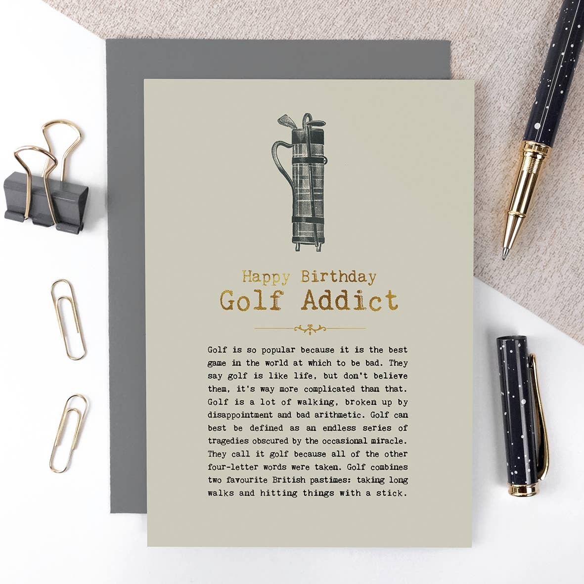 Golf Addict Foiled Birthday Card