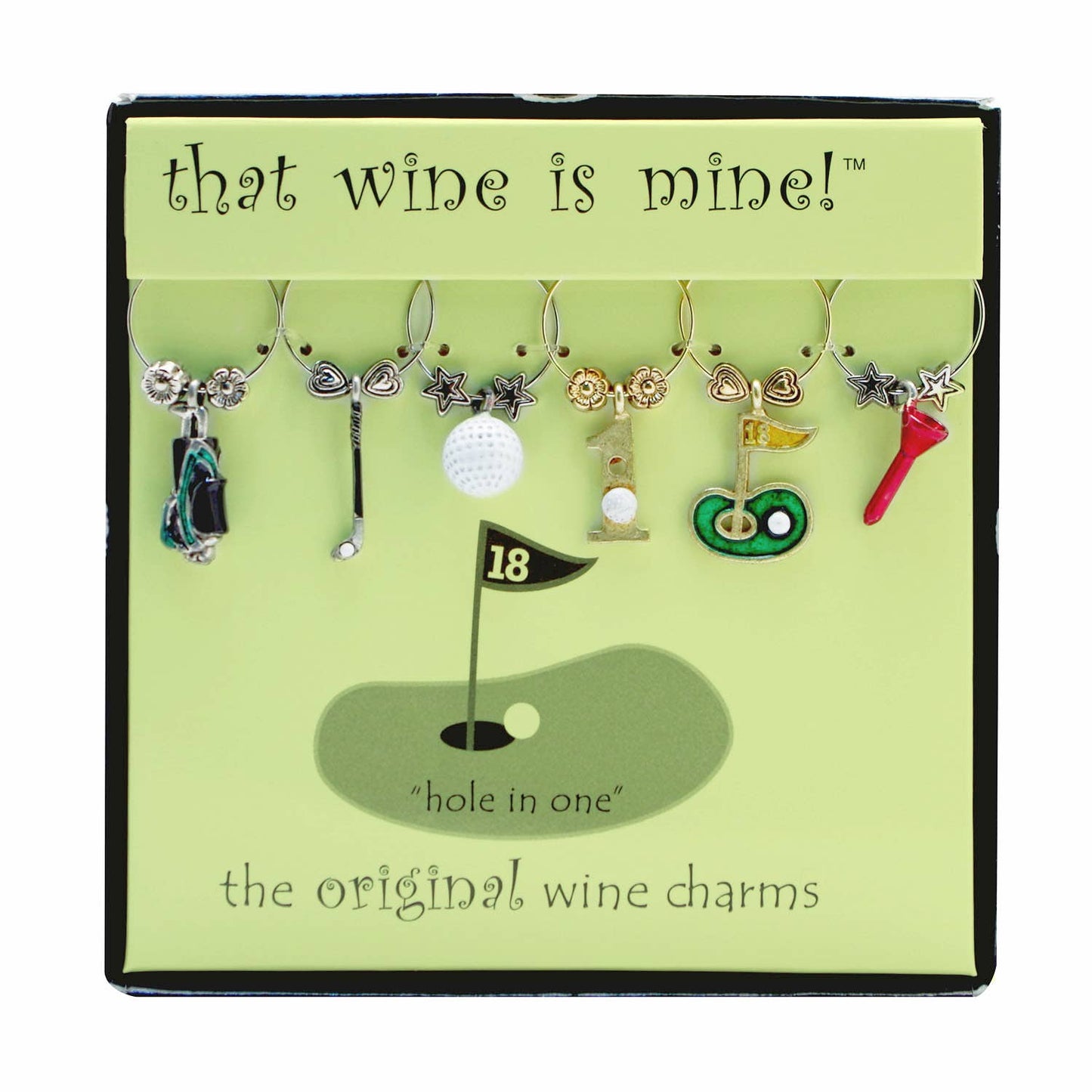 6-Piece Hole in One Painted Wine Charms