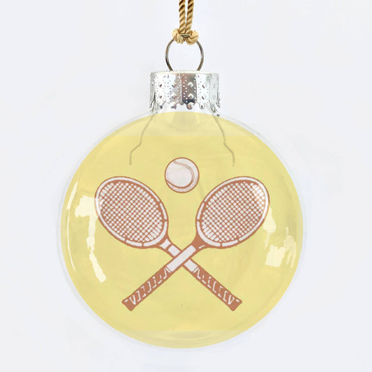 Tennis Rackets See-Through Glass Holiday Ornament