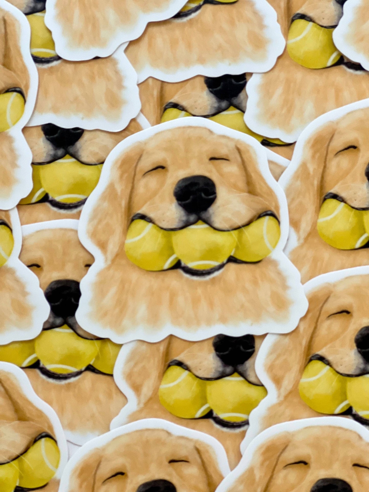Dog With Tennis Balls Sticker