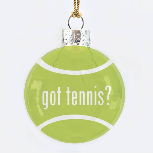 Got Tennis? See-Through Glass Holiday Ornament