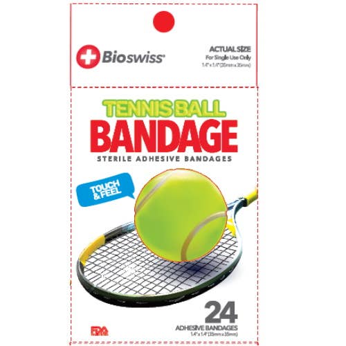 TENNIS SHAPED BANDAGES- PACK OF 24