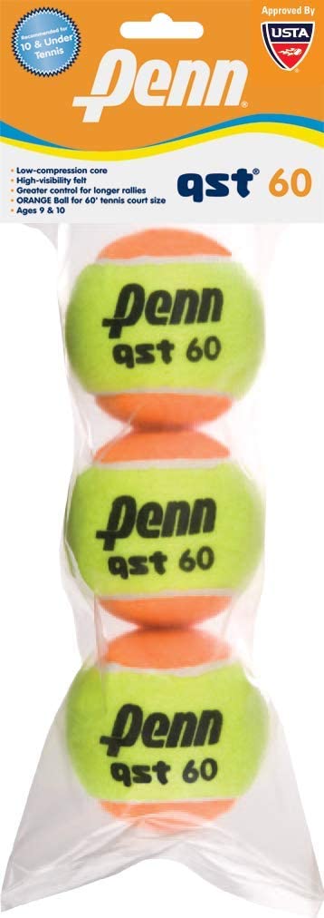 Penn QST 60 Tennis Balls - Youth Felt Orange Dot