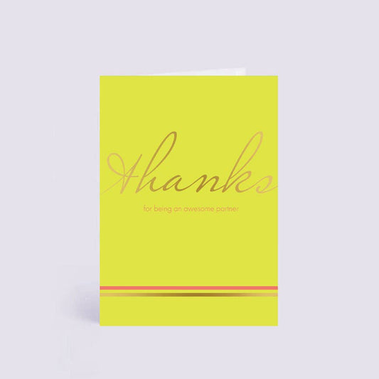 Thanks for Being an Awesome Partner - Chartreuse and Gold