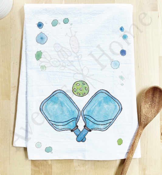 Pickleball Sport Flour Sack Cotton Kitchen Dish Towel
