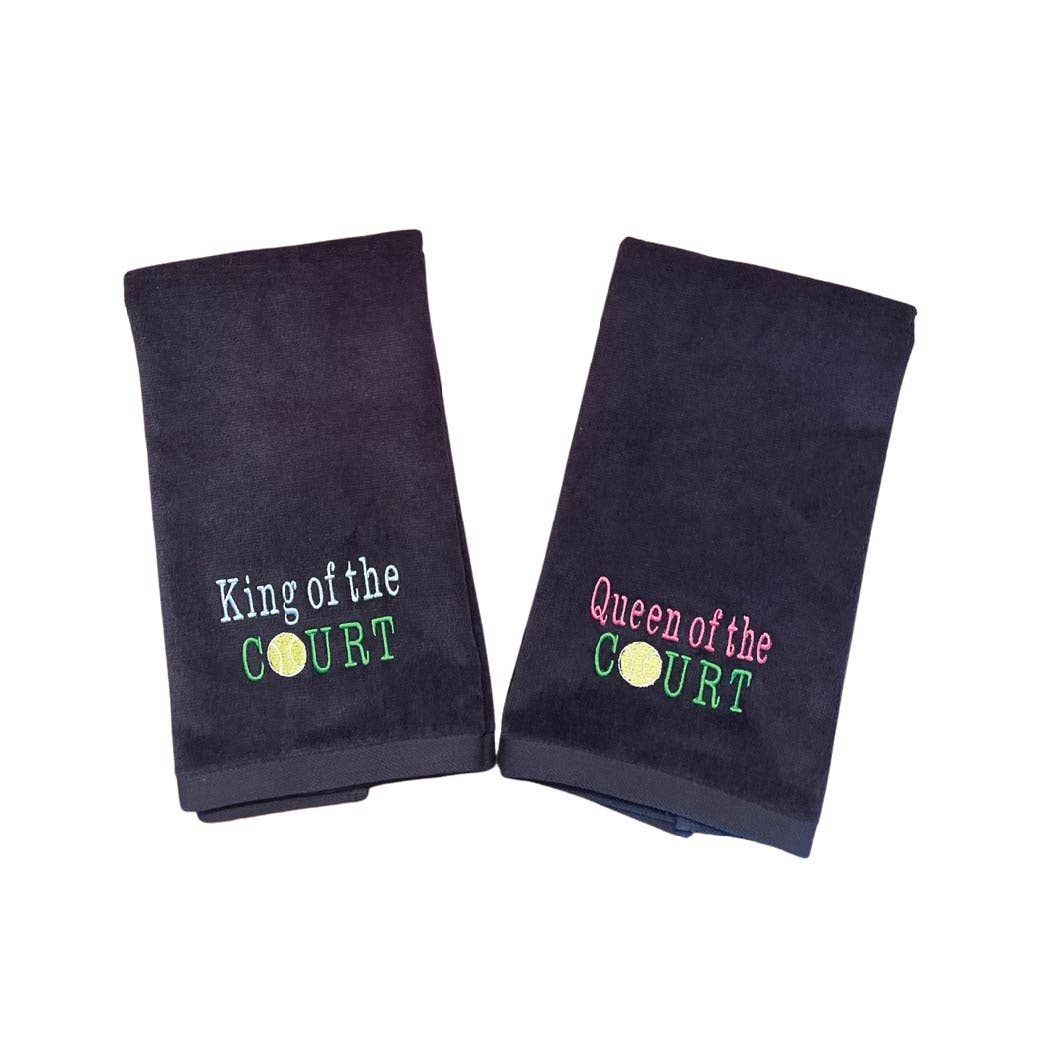KING/QUEEN OF THE COURT EMBROIDERED TENNIS TOWELS