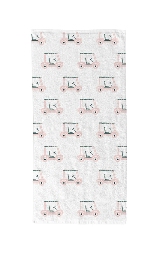 Sports Towel - Pink Golf Cart