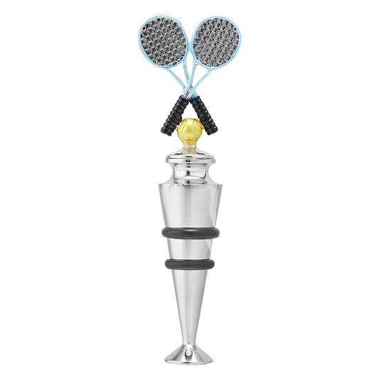 Tennis Racket Zinc Alloy Wine Bottle Stopper, Painted