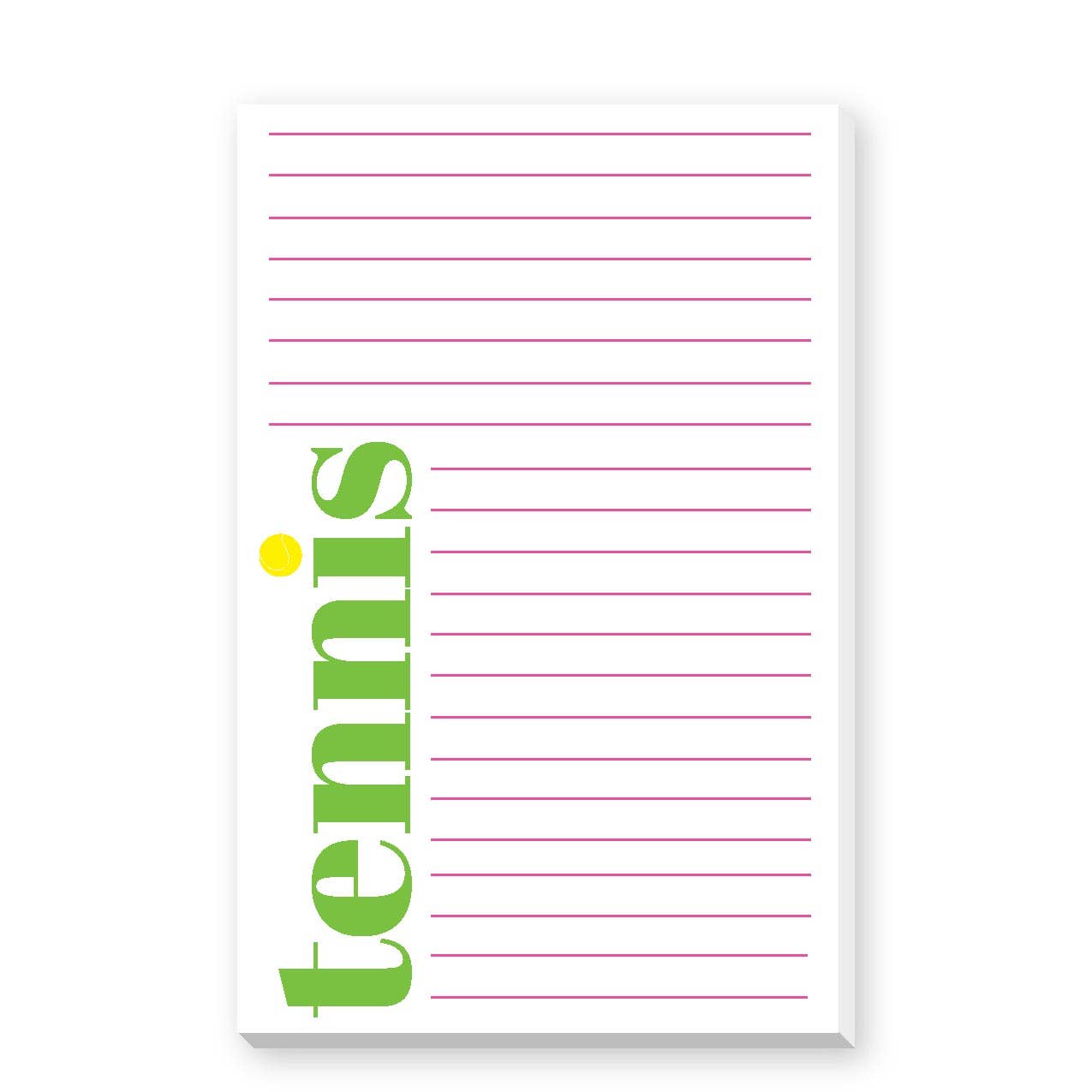 TENNIS, GOLF OR PICKLEBALL LARGE LINED NOTEPAD: TENNIS