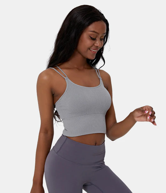 Halara Double Straps V-Back Workout Cropped Tank Top