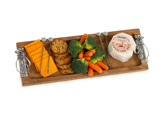 Golf Themed Appetizer Serving Tray w/ Matching Food Picks