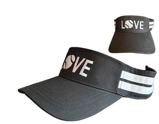 Runway Athletics “Love” Tennis Visor - Black and White
