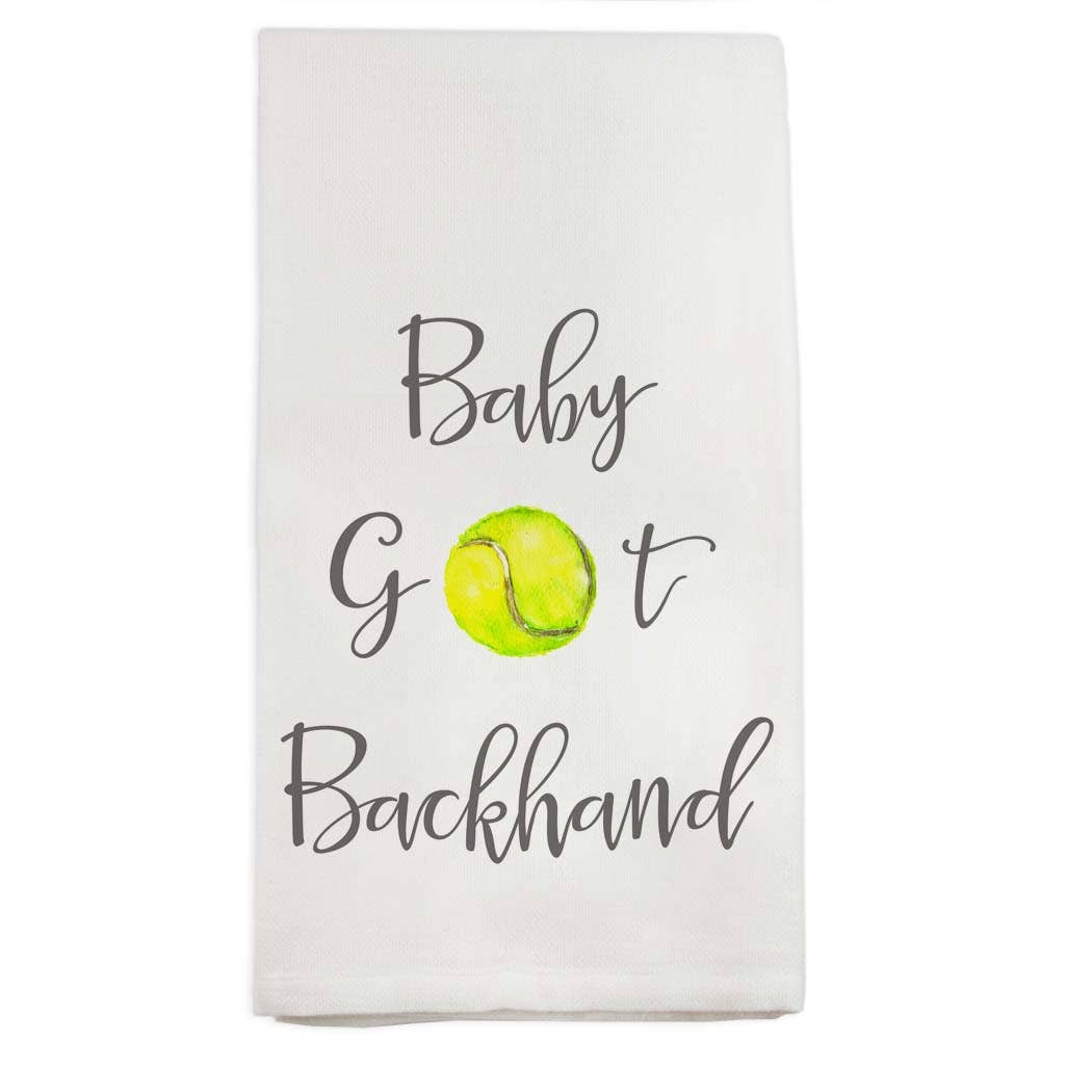 Tennis Baby Got Backhand Dish Towel