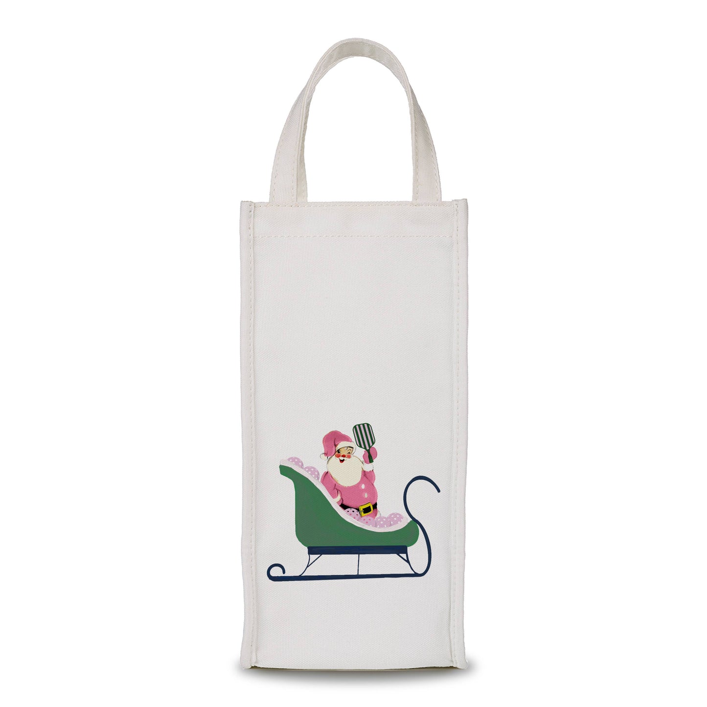 Wine Bag- Santa in Sleigh Pickleball