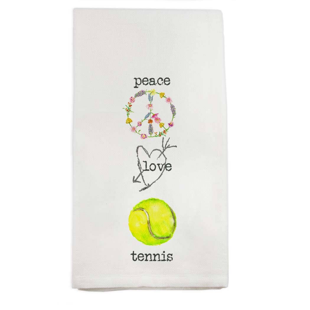 Peace Love Tennis Dish Towel