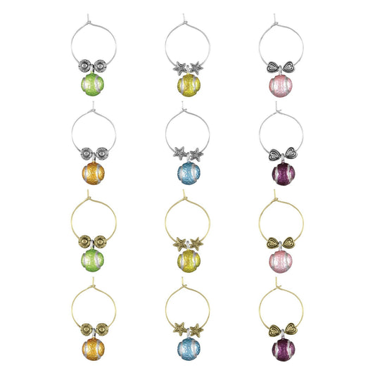 12-Piece Tennis Ball Wine Charms