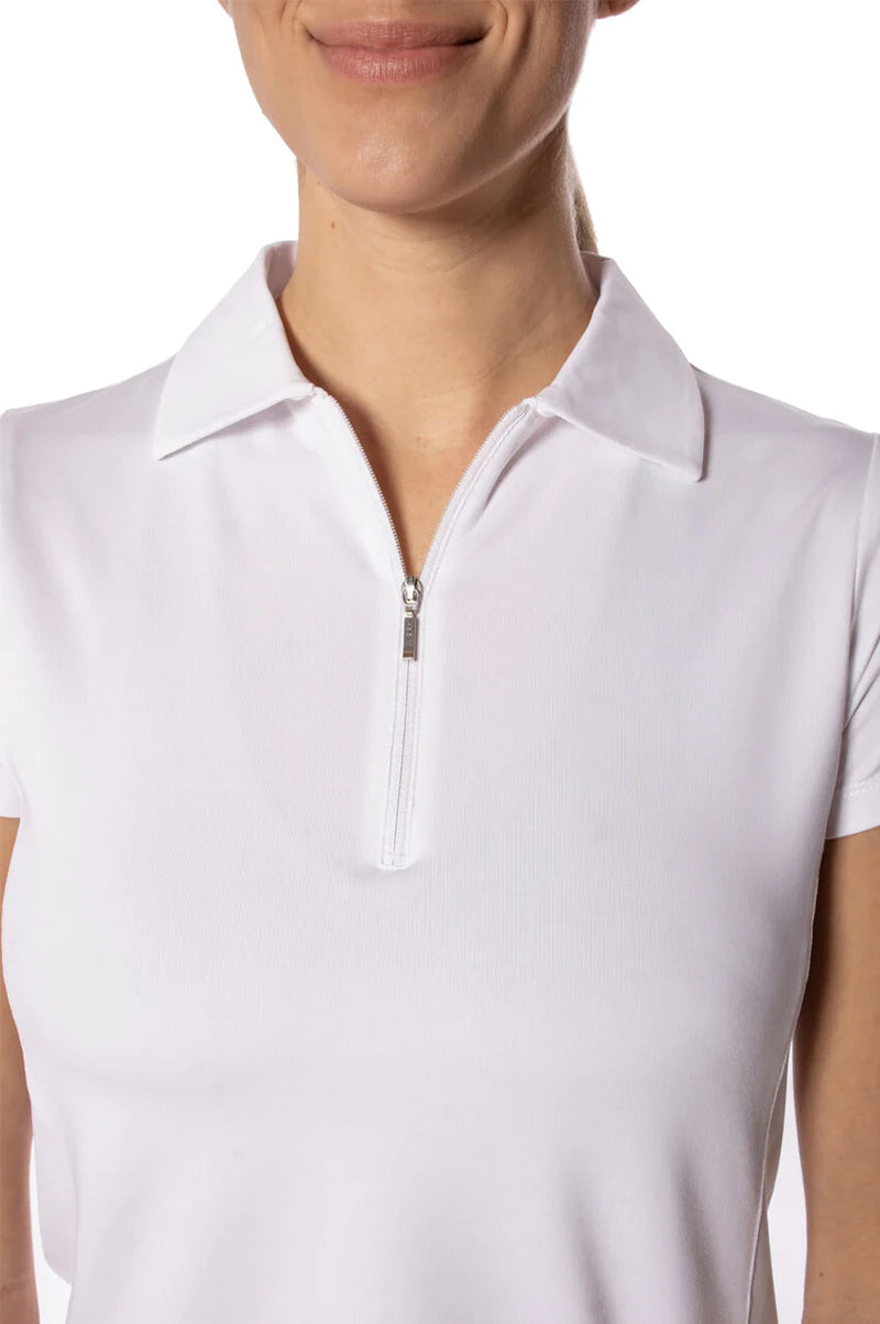 Golftini - Navy Short Sleeve Zip Stretch Polo