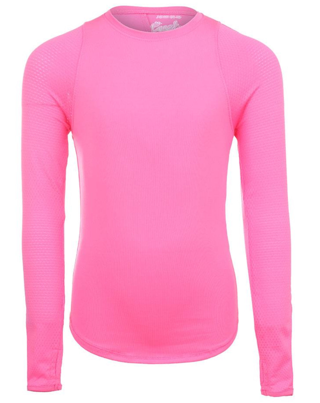 Lucky in Love Girls' Athletic Crew Long Sleeve Tennis Top