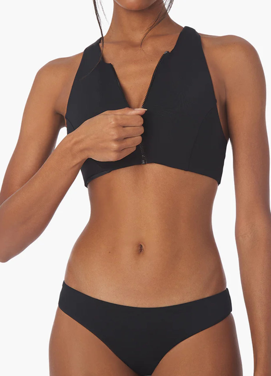 zipper bathing suit top