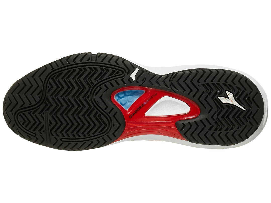 Diadora Men's Speed Blushield Fly 3 Plus AG Tennis Shoes White and Black