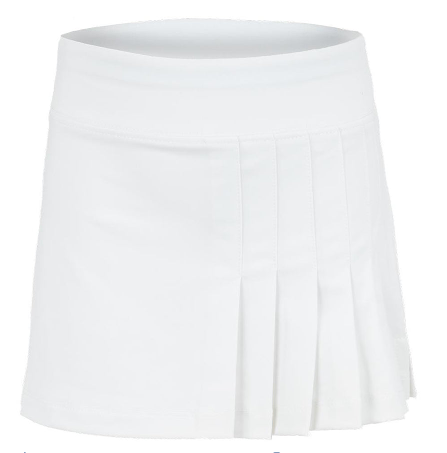 Little Miss Tennis Girls Chamonix Blossoms Side Pleat White Skirt