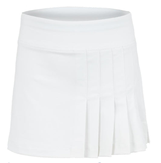 Little Miss Tennis Girls Chamonix Blossoms Side Pleat White Skirt