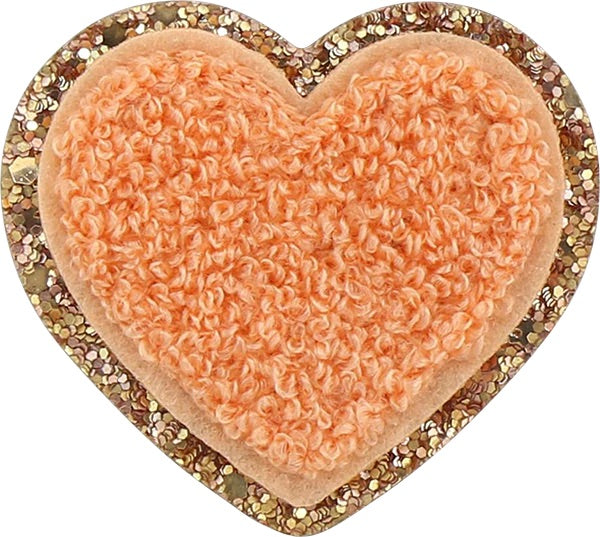 Stoney Clover Lane-Peach Glitter Heart Patch