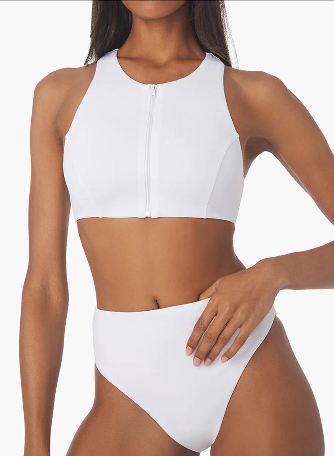 We Wore What - zip front Racerback bikini top