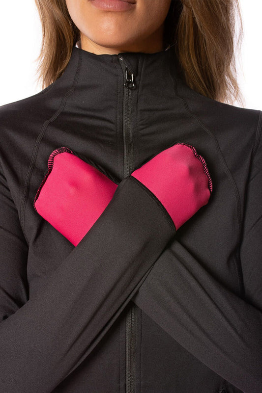 Golftini- Double Zipper Jacket- Black/hot pink