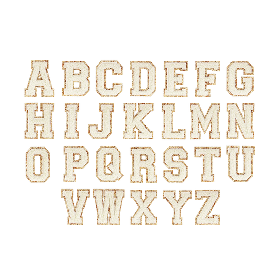 Stoney Clover Lane-Blanc Glitter Varsity Letter Patches
