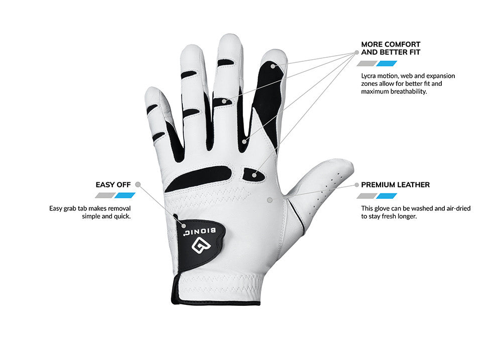 Mens BIONIC STABLEGRIP® 2.0 WITH DUAL EXPANSION ZONE GOLF GLOVES