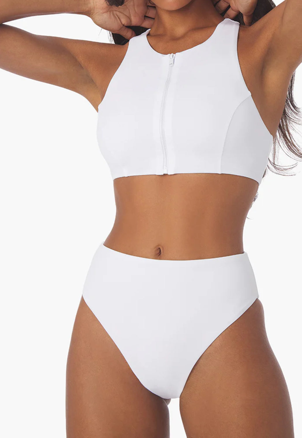 We Wore What - zip front Racerback bikini top