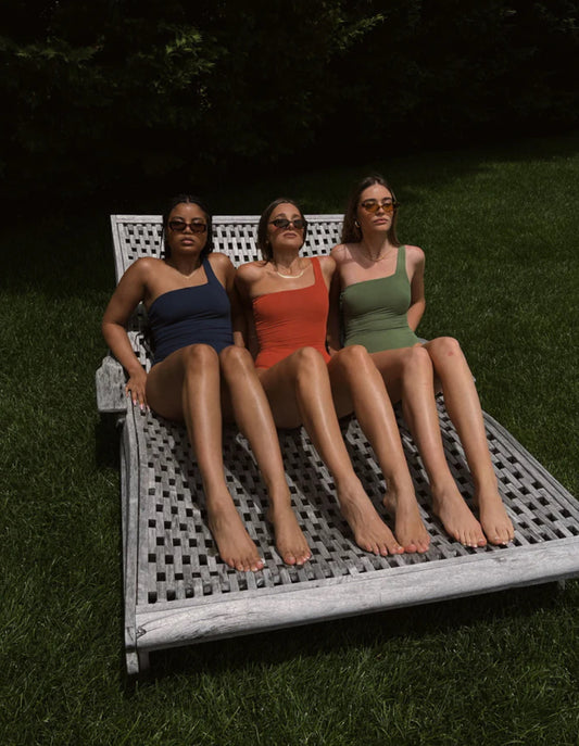 We wore what - one shoulder one piece bathing suit