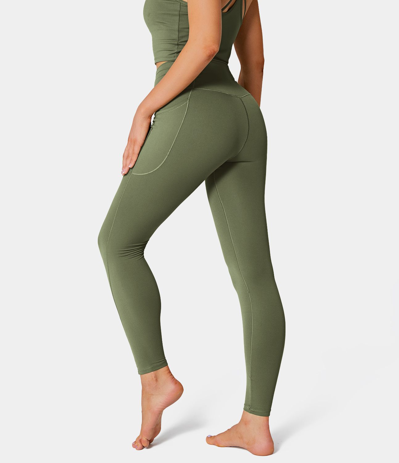 Pave Your Way Pocketed Leggings - Green